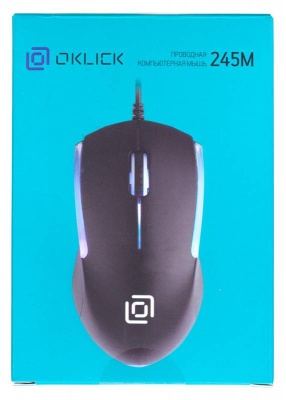 Мышь Оклик 245M черный оптическая (1000dpi) USB (3but)