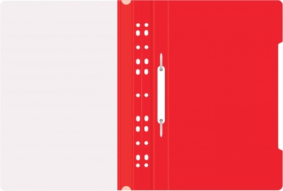 Папка-скоросшиватель Бюрократ PS-P20RED A4 прозрач.верх.лист боков.перф. пластик красный