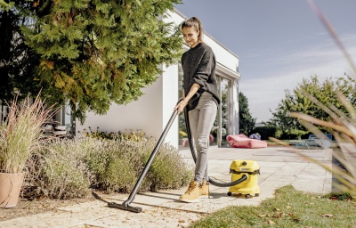 Строительный пылесос Karcher WD 2 Plus V-12/4/18 1000Вт (уборка: сухая/сбор воды) желтый