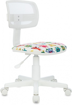 Кресло детское Бюрократ CH-W299 белый TW-15 сиденье мультиколор монстры сетка/ткань крестов. пластик