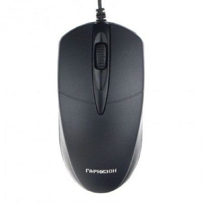 Гарнизон Мышь GM-220XL, USB, чип- Х, черный, 2м,1000 DPI, 2кн.+колесо-кнопка