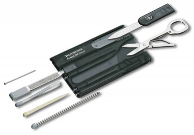 Швейцарская карта Victorinox SwissCard Classic (0.7133.T3) черный полупрозрачный коробка подарочная