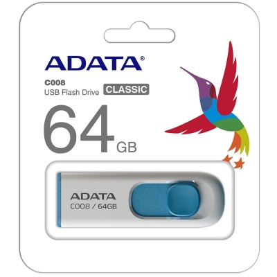 Флэш-накопитель USB2 64GB WH./BLUE AC008-64G-RWE ADATA