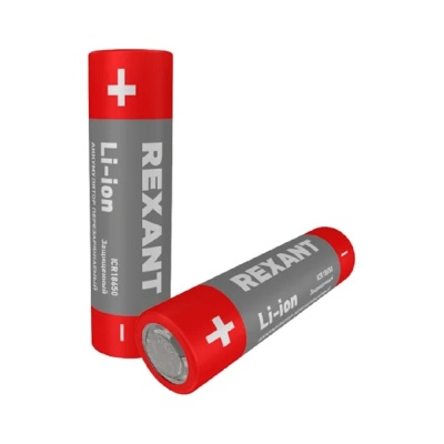 Rexant (30-2034) Аккумулятор Li-ion (литий-ион) 18650, 3,7В, 2400мАч, с платой защиты, 2 шт, пластиковая упаковка