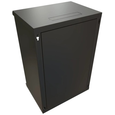 Шкаф Hyperline WRline WR-TW-2245-SR-RAL9004 Шкаф настенный 19-дюймовый (19"), 22U, 1086x600х450мм, цельнометаллическая дверь с замком, цвет черный (RAL9004) (разобранный)