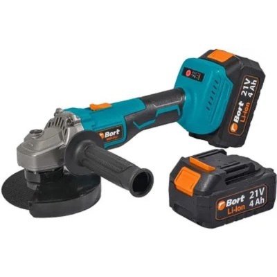 Bort МАШИНА ШЛИФОВАЛЬНАЯ УГЛОВАЯ АККУМУЛЯТОРНАЯ BORT BWS-21LI {21 В; Li-Ion ; 4 Ач; 5000-8500 об/мин; 22,2 мм; 1,7 кг; 4 Ач; батарей 2 шт; аксессуаров 6 шт; гарантия 2 г} [93413571]