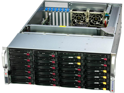 Сервер Supermicro SuperStorage 4U Server 641E-E1CR24H 2x6542Y/ 4x96Gb/ 1x7450 PRO 480GB NVMe M.2 (SSG-641E-E1CR24H.)
