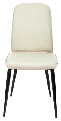 Стул для кухни Бюрократ KF-3 эко.кожа слоновая кость Orion-10 металл черный на ножках (KF-3/OR-10)