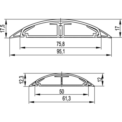 Канал напольный СSP-F 75x17 черный DKC 01333