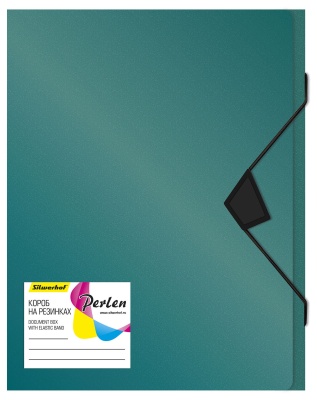 Папка-короб на резинке Silwerhof Perlen 255121-75 пластик 0.18мм A4 зеленый металлик