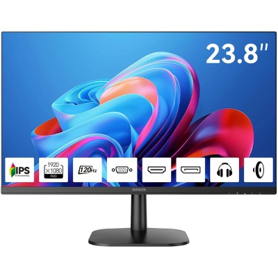 Монитор 23.8" AIWA MF2410 Black (IPS, 1920x1080, D-Sub+HDMI+DP, 4 ms, 178°/178°, 300 cd/m, 1000:1, 120Hz, Spk, внутр БП)