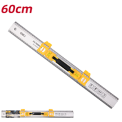 Линейка-уровень разметочная с пластиковой ручкой Deli DL700300A 600мм, 2 глазка, скользящие блоки