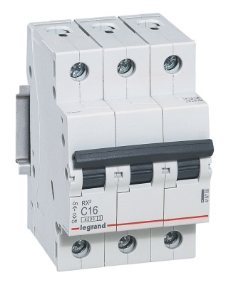 Выключатель автоматический Legrand RX3 419708 16A тип C 4.5kA 3П 400В 3мод