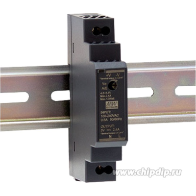 Сетевой адаптер DR-15-5, DIN рейка, 12Вт выход 5B/2.4A