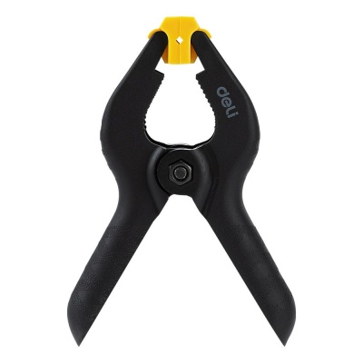 Струбцина-зажим пружинная Deli DL110004  длина 100мм, макс.диаметр зажима 30мм, макс.усилие зажима 120N