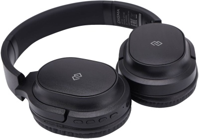 Гарнитура накладные Digma BT-18 черный/черный беспроводные bluetooth оголовье (BT18B)