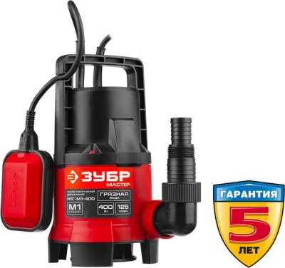 Садовый насос дренажный Зубр НПГ-М1-400 400Вт 7500л/час