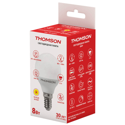 THOMSON LED GLOBE 8W 640Lm E14 3000K TH-B2033