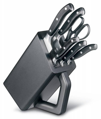 Набор ножей кухон. Victorinox Grand Maitre Cutlery Block (7.7243.6) компл.:6шт с подставкой черный подар.коробка