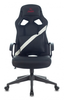 Кресло игровое Бюрократ ZOMBIE DRIVER черный/белый искусственная кожа с подголов. крестовина пластик