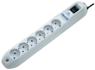 Сетевой фильтр Pilot GL 6 розеток (5 евро + 1 без заземления) 7 м ZIS Pilot GL (7 м, 6 розеток) (Pilot GL7M)
