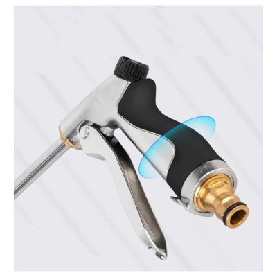 Пистолет-распылитель поливочный бескурковый Deli DL8072 3 режима распыления, диаметр шланга 3/4", прорезиненная рукоять, корпус из цинкового сплава