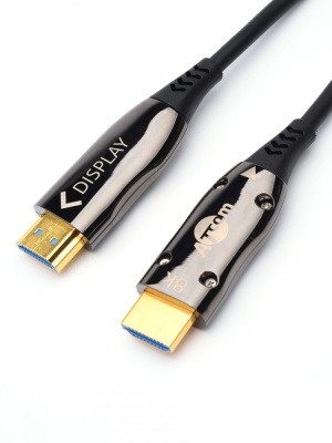 Кабель HDMI 10 м (HIGH speed, Metal gold,  Optical) 8K VER 2.1 ATcom HDMI (m) - HDMI (m) 10 м (AT8880)