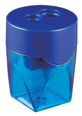 Точилка для карандашей ручная Deli E39768 2 отверстия пластик ассорти дисплей