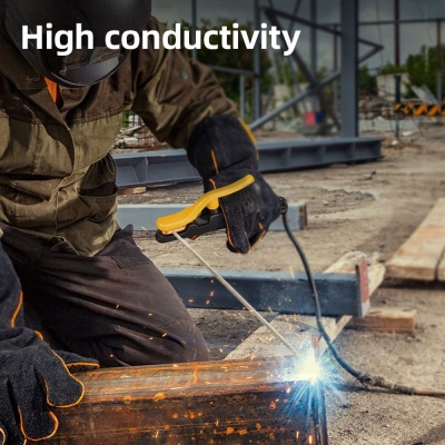 Электрододержатель Deli DL23500A  500гр, макс. сила тока 500A, длина 295мм, диаметр электрода 6,3-10мм, площадь поперечного сечения кабеля 70-95 кв.мм