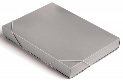 Папка-короб на резинке Бюрократ -BA40/07GREY пластик 0.7мм корешок 40мм A4 серый