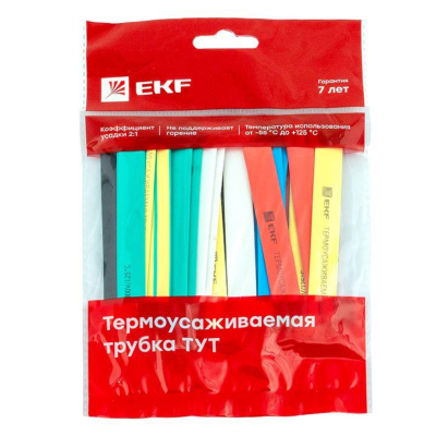 Трубка термоусаживаемая ТУТ нг 10/5 (7 цветов по 3шт) 100мм PROxima