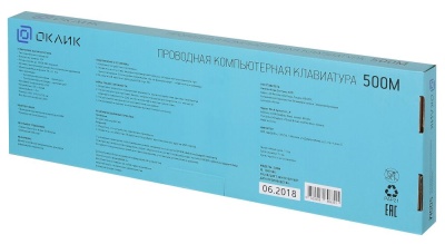 Клавиатура Оклик 500M белый USB slim Multimedia