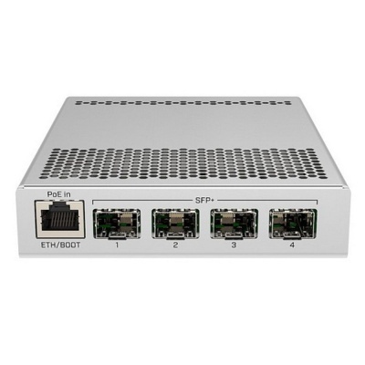 Коммутатор MikroTik Cloud Router Switch 305-1G-4S+IN with 800MHz CPU, 512MB RAM, 1xGigabit LAN, 4 x SFP+ cages, RouterOS L5 or SwitchOS (dual boot), metallic desktop case, PSU (CRS305-1G-4S+IN)