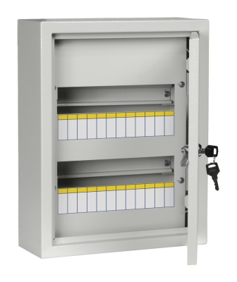 Щит распределительный IEK MKM11-N-24-54-Z ЩРн-24з-0 У2 навесной 330мм 120мм 410мм 24мод. металл IP54 серый (упак.:1шт)