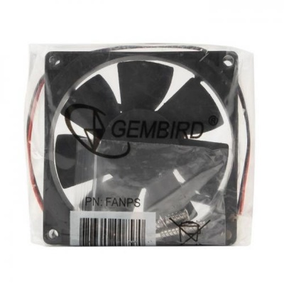 Вентилятор Gembird FANPS 80x80x25, втулка, 2 pin, провод 30 см {100}