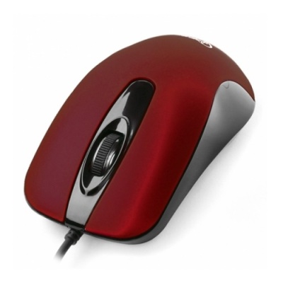 Мышь Gembird MOP-400-R, USB, красн, бесшум клик, 3кн, 1000DPI, soft-touch, каб 1.45м, блистер  {100}