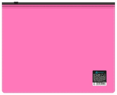 Папка на молнии ZIP Бюрократ Double Neon DNEBPM4APINKBL A4+ полипропилен 0.15мм розовый цвет молнии черный