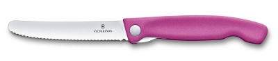 Нож кухонный Victorinox Swiss Classic (6.7836.F5B) стальной для овощей лезв.110мм серрейт. заточка розовый блистер