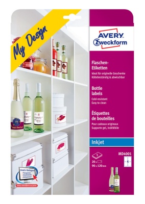 Этикетки Avery Zweckform MD4001 A4 120x90мм 4шт на листе/5л./белый глянцевое самоклей. для струйной печати