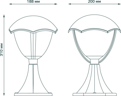 Светильник садово-парк. Gauss GD029 60Вт ламп.:1шт черный