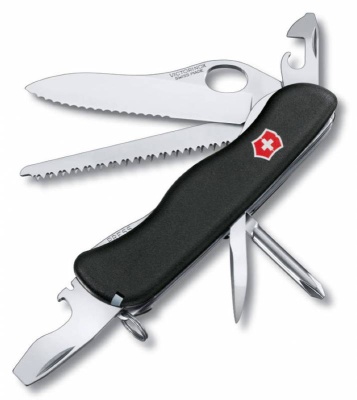 Нож перочинный Victorinox Trailmaster One Hand Wavy Edge (0.8463.MW3) 111мм 12функций черный карт.коробка