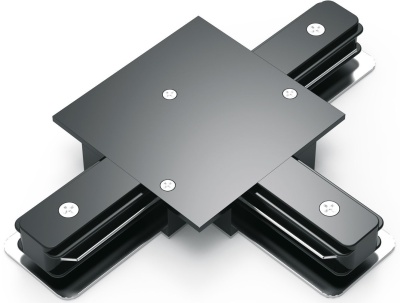 Коннектор для встраиваемых трековых шинопроводов (T) черный однофазный Gauss Gauss TR135