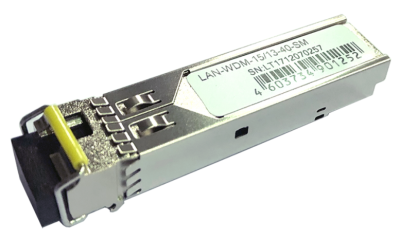 Модуль SFP WDM 1.25G, 1550nm / 1310nm, 40 km, LC, DDM, Cisco (LAN-WDM-15/13-40-SM)