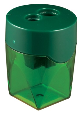 Точилка для карандашей ручная Deli E39768 2 отверстия пластик ассорти дисплей