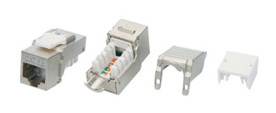 Модуль Hyperline KJ9-8P8C-C5E-90-SH-F-WH информ. KeystoneRJ45 кат.5E FTP стальной (упак.:1шт)