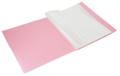 Папка с 60 прозр.вклад. Бюрократ Gems GEM60PIN A4 пластик 0.7мм торц.карм с бум. встав розовый аметист