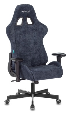 Кресло игровое Бюрократ VIKING KNIGHT Fabric синий Light-27 с подголов. крестовина металл