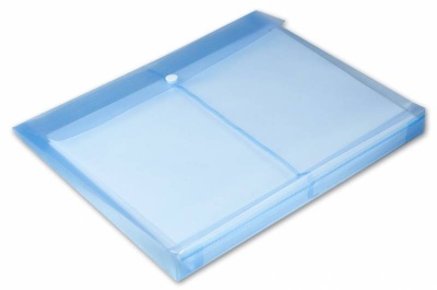 Конверт на кнопке Бюрократ -PK860BLU/1 A4 гориз. расшир. пластик 0.18мм синий