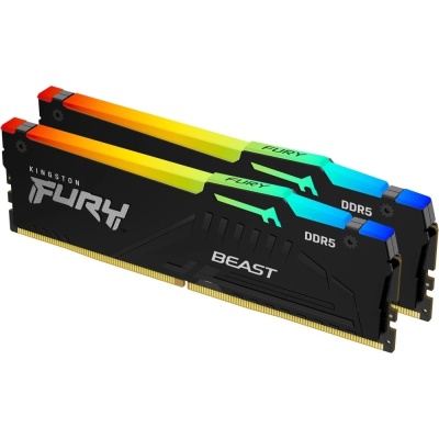 Модуль памяти DDR 5 DIMM 64Gb PC44800, 5600Mhz, Kingston FURY Beast RGB CL36 EXPO (Kit of 2) (KF556C36BBE2-32)