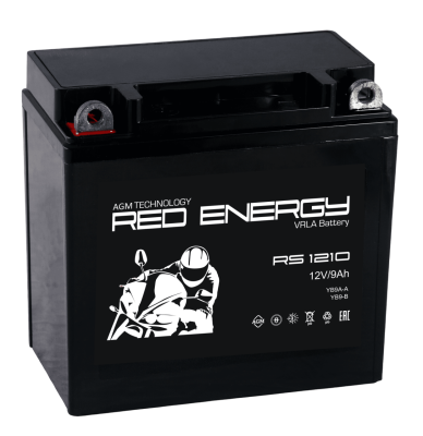 Аккумуляторная батарея Delta (RED ENERGY Li-ion) RS 1210 12В/9Ач, клемма Болт + гайка Ø 6,5 мм (136х77х131мм (136мм); 2,